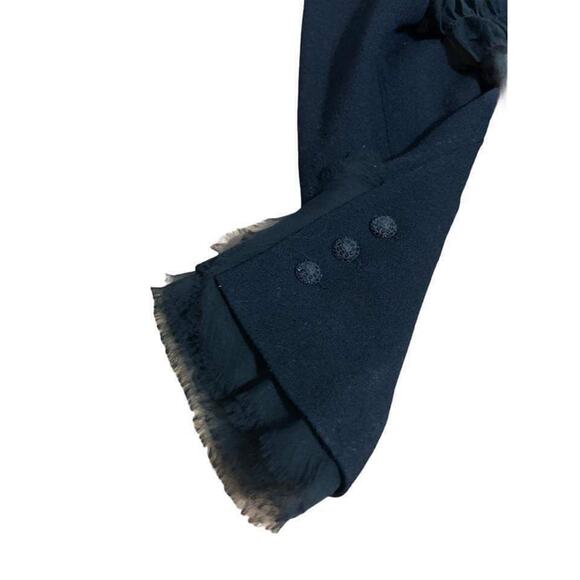 Chanel women's black chiffon trim jeweled wool‎ blazer size 50 - Picture 3 of 13